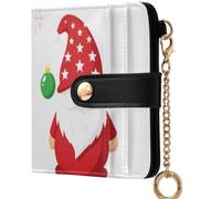 GuoChe Garden Gnome Merry Christmas Women's Minimalist Folding Wallet Convenient PU Leather Wallet With Card Slots for Woman