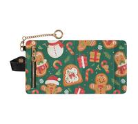 GuoChe Gingerbread Merry Christmas Women's Small Folding Wallet Convenient PU Leather Card Wallet for Woman Girl