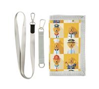 GuoChe Golden Retriever Pattern Trifold Billfolds for Birthday Gift Simple Lightweight Billfolds with Lanyard