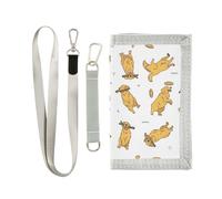GuoChe Golden Retriever Pattern Trifold Slim Wallet for Men for Womens Simple Sturdy Slim Wallet for Men with Lanyard