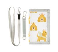 GuoChe Golden Retriever Pattern Variation Trifold Wallet Card Holder for Womans Unique Casual Wallet Card Holder with Lanyard