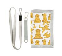 GuoChe Golden Retriever Pattern Variation Trifold Wallet for Credit Cards Minimalist Colorful Wallet with Lanyard