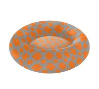 GuoChe Gray Background Orange Clover Pattern Pet Cat Bed Anti-Slip fluffier Dog & Cat Cushion for Extra Small Size Pets Sleeping