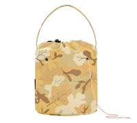 GuoChe Green Brown Crochet Yarn Bag Bag with Yarn with Holes Storage Bags for Art Supply Knitting Accessory