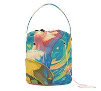 GuoChe Hand Gesture My Life Yarn Storage Bag Yarn Storage Organizer Portable Crocheting Bag for Crochet Tool Crochet Accessories