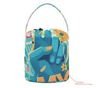 GuoChe Hand Gesture Two Fingers Up My Life 1 Crochet Bag Crochet Bags Totes Portable Craft Bag for Knitting Tools Craft Organizers