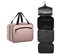 GuoChe Hanging makeup bag with compartments with Hook, Designer foldable medicine bags for ladies cruises estuche para maquillaje M, Rose Gold Gradient, M, Colorful