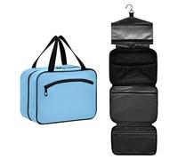 GuoChe Hanging travel bag hanging with Hook, Designer portable bag for makeup for mom toilet bolsa de maquillaje para mujer M, Light Sky Blue, L, Colorful
