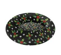 GuoChe Holly and Snowflake Pattern Pet Cat Bed Removable & Washable fluffier Kitten Beds for Pets Sleeping Small Size