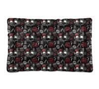 GuoChe Horror Movie Elements Seamless Pattern Washable Pet Bed Soft Comfortable Anti-Slip Bottom for Large Jumbo Medium Small Dogs 36" x 24"