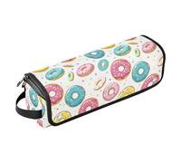 GuoChe Hot Hair Tools Travel Bag with Heat Resistant Pad Waterproof Hair Tools Travel Organizer for Straigheners, Curling Iron, Hair Dryer, Colorful Donuts with Sprinkles and Icing Hair Accessories,
