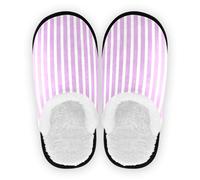GuoChe House Shoes for Women Fuzzy Fleece Non-Slip Lightweight House Slipper Socks Home Indoor M, Striped Texture, Medium