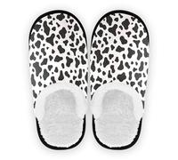 GuoChe House Slippers for Women Fuzzy Fleece Anti-Slip Rubber Sole Lightweight House Slipper Socks Bedroom Home Office Travel Yoga M, Simple Cow-print Pattern Vector Illustration on a, Medium
