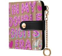 GuoChe in My Double Digits Era Retro 10 Year Old 10th Birthday Girl Women's Folding Wallet With Card Slots Waterproof PU