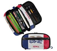GuoChe Iowa State Flag Expandable Pencil pouching Big Capacity Pencil pouching for College & High