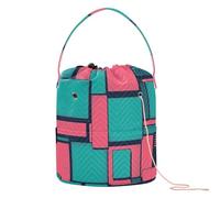 GuoChe Irregular Square Color - Block Pattern Yarn Bags Bag Yarn Storage Portable Storage Bags for Crochet Holder Crochet Backpack