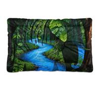 GuoChe Jungle Elephant Scenery Animal Collage Washable Kennel Pad Soft Anti-Slip for Large Jumbo Medium Small Dogs 36" x 24"