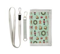 GuoChe Kids Card Holder Lanyard Wallet Cute Nutcracker and Gingerbread Man