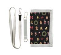 GuoChe Kids Card Holder Lanyard Wallet Cute Nutcracker and Gingerbread Man
