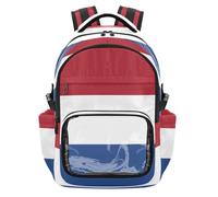 GuoChe Kids Clear Backpack for School Heavy Duty See Through Bookbag for School College Work, Age 7-18, Flag of the Caribbean Netherlands, One Size, Childrens-school-backpacks