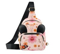 GuoChe Kids Crossbody Bag for Girls | Shoulder Purse with Ear Decor Monarch Butterfly Floral