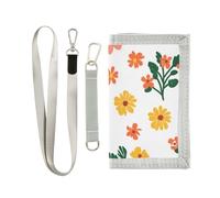 GuoChe Kids Wallet for Girl 6-18 Ages Outdoor Sports Wallets Travel Novelty Wallet for Childrens Cute Spring Colorful Florals White