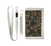 GuoChe Kids Wallets for Boys Girls Ages 6-18, Zippered Coin Pocket Dark Green Floral Vine Pattern