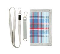 GuoChe Kids Wallets for Boys Girls Teen, Trifold wallet for 6-18 Ages, Toddler Youth Wallet for kids with Zipper Coin Pocket,Novelty Wallet Red Blue Plaid