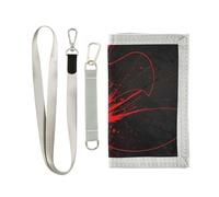 GuoChe Kids Wallets for Boys Girls Teen, Trifold wallet for 6-18 Ages, Toddler Youth Wallet for kids with Zipper Coin Pocket,Novelty Wallet Red Splash on Black Background