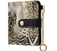 GuoChe Ladies PU Leather Bifold Wallet Convenient Compact PU Leather Wallet for Women Boys Girls, Aesthetic Animal Y2K Cheetah Leopard zebras Print, One Size, Modern