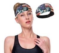 GuoChe Lady Liberty Presidents Day Art Moisture Wicking Headband for Women Elastic Wide Head Bands for Women'S Hair for Volleyball Athletic Sports Yoga Basketball