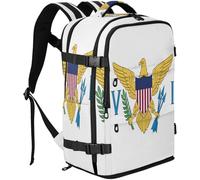 GuoChe Laptop Backpack durables Fabric 20L Capacity with Multi Pockets for Business Trip, Us Virgin Islands Flag, One Size, Basic-multipurpose-backpacks