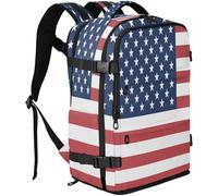 GuoChe Laptop Backpack Twill Tote Fabric Fits 16 Inch Laptop with Independent Shoe Compartment for Business Trip, Flag of the United States of America, One Size, Basic-multipurpose-backpacks