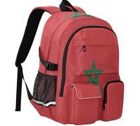 GuoChe Laptop Backpack Wear Resistant 30L Capacity with Luggage Strap for Daily Commute, National Flag of Morocco, One Size, Basic-multipurpose-backpacks