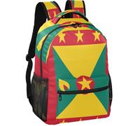 GuoChe Large Backpack Modern Style Twill Weave Fabric Adjustable Shoulder Straps for Boys Girls for Travel, National Flag of Grenada, S, Childrens-school-backpacks