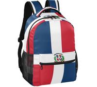 GuoChe Large Backpack Modern Style Twill Weave Fabric Adjustable Shoulder Straps for Boys Girls for Travel, National Flag of the Dominican Republic, S, Childrens-school-backpacks