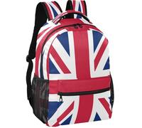 GuoChe Large Backpack Modern Style Twill Weave Fabric Adjustable Shoulder Straps for Boys Girls for Travel, National Flag of the United Kingdom, S, Childrens-school-backpacks