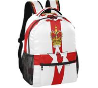 GuoChe Large Backpack Modern Style Twill Weave Fabric Adjustable Shoulder Straps for Boys Girls for Travel, Flag of Northern Ireland, M, Childrens-school-backpacks