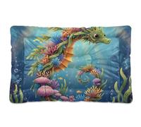 GuoChe Leafy Sea Dragon Kelp Safari Collage Washable Cat Kennel Crate Pad Soft Anti-Slip for Medium/Large Dogs 36" x 24"