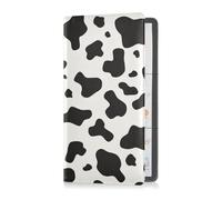 GuoChe Leather Auto Registration Insurance & ID Card Holder Men Women Essential Car Wallet Case for Essential Document, Driver License, Cards Simple Cow Print Pattern Vector Art Style