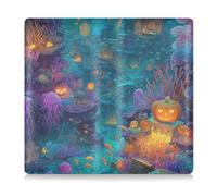 GuoChe Leather Auto Registration Insurance & ID Card Holder Men Women Essential Wallet Case for Driver Auto Owners Trailer Motorcycle Boat Pumpkin - Filled Underwater Realm