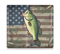 GuoChe Leather Auto Registration Insurance & ID Card Holder Men Women Glove Box Organize for Driver Auto Owners Trailer Motorcycle Boat (art on Back) Usa Flag Camouflage Bass Fish Fishing