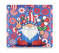 GuoChe Leather Auto Registration Insurance & ID Card Holder Men Women Glove Box Organize for Driver Auto Owners Trailer Motorcycle Boat 4th Of July Usa Flag Patriotic Gnome with Sunflower