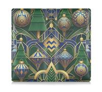 GuoChe Leather Car Registration and Insurance Card Holder Men Women Automobile Wallet Case Organizer for Cards, Essential Document, Driver License Vehicle Paperwork Art Deco Christmas Pattern