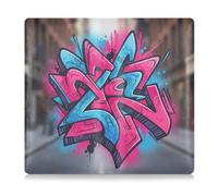 GuoChe Leather Car Registration and Insurance Holder Men Women Document Wallet for Essential Document, Driver License, Cards Roseate and Blue Street Graffiti