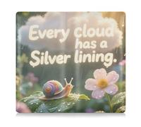 GuoChe Leather Car Registration and Insurance Holder Men Women Essential Wallet Case for Documents, Cards, License Every Cloud Has A Silver Lining Animal Snail