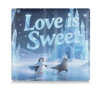 GuoChe Leather Car Registration & Insurance Card Holder Men Women Essential Wallet Case for Cards, Essential Document, Driver License Vehicle Paperwork Love Is Sweet Animal Penguin Sealion Ice Blue