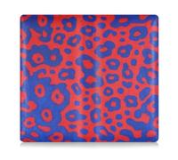 GuoChe Leather Registration and Insurance Card Holder Men Women Essential Wallet Case for Driver License, Cards & Essential Documents Blue and Red Leopard Print