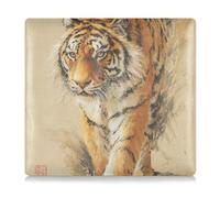 GuoChe Leather Registration and Insurance Card Holder Men Women Vehicle Glove Box for Cards, Essential Document, Driver License Vehicle Paperwork Feline Emerging From Grassy Area Art