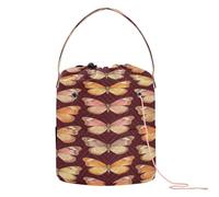 GuoChe Lesbian Flag Colour Butterfly Subtle Sapphic Pride Aesthetic Yarn Storage Bag Small Crochet Bag with Holes Travel Bag for Crochet Needle Travel Accessory